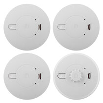 Mains Powered 3 Smoke Alarms and 1 Heat Alarm Kit with Alkaline Back-up Battery